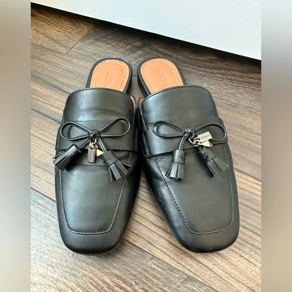 Coach Women’s Tassel Slide Loafer Black (Size 5) - Picture 2 of 12